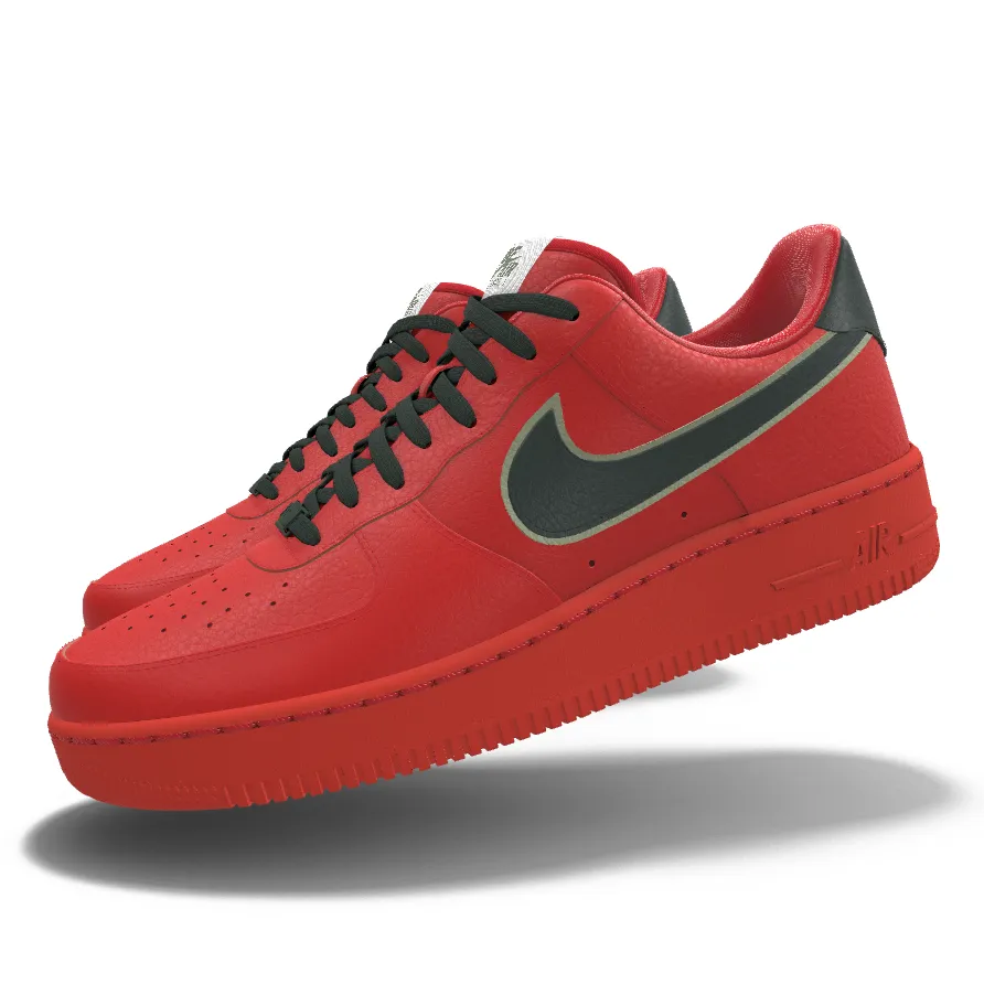 $195 NIB NEW Mens NIKE Air Force 1 Low Christmas Red Leather Custom BB Shoes Asics Best Arch Support Shoe