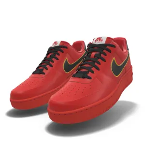 Asics Shoe Box $195 NIB NEW Mens NIKE Air Force 1 Low Red Black & Gold Custom Leather Shoes