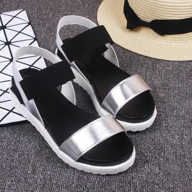 2017 New Hot Sale Sandals Women Summer Slip On Shoes Peep-toe Flat Shoes Roman Sandals Mujer Sandalias Ladies Flip Flops Sandal Snakeskin Flip Flops