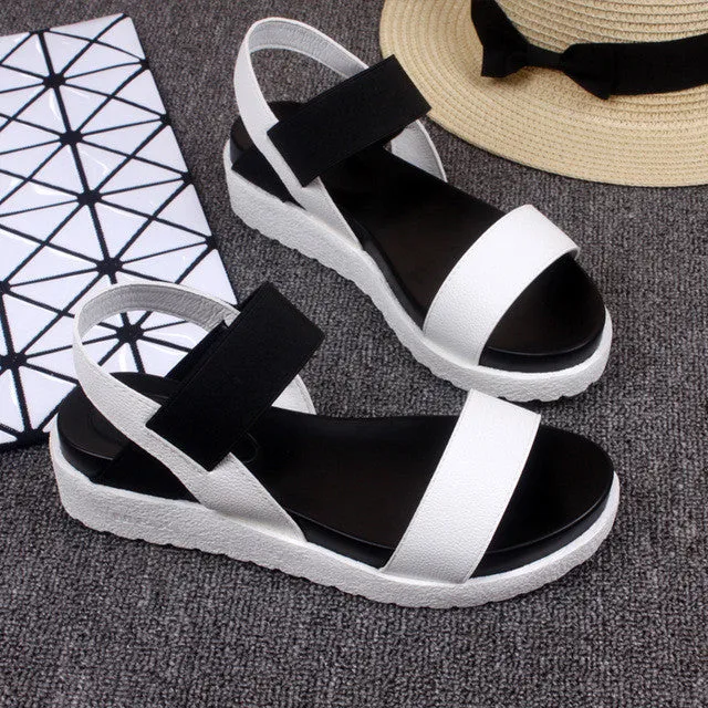 2017 New Hot Sale Sandals Women Summer Slip On Shoes Peep-toe Flat Shoes Roman Sandals Mujer Sandalias Ladies Flip Flops Sandal Best Flip Flops For Diabetics