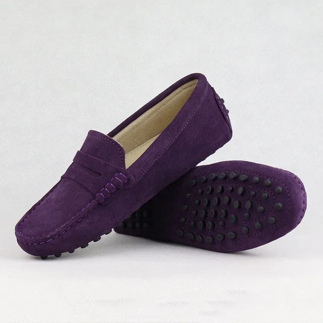 1950's Penny Loafers 2017 Shoes Women 100% Genuine Leather Women Flat Shoes Casual Loafers Slip On Women's Flats Shoes Moccasins Lady Driving Shoes