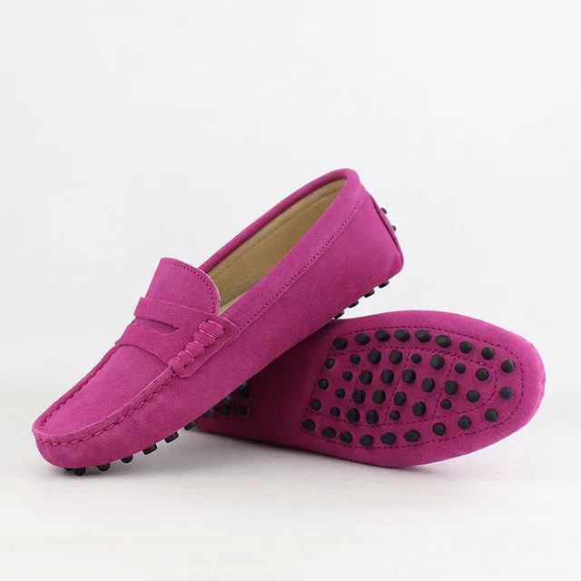 2017 Shoes Women 100% Genuine Leather Women Flat Shoes Casual Loafers Slip On Women's Flats Shoes Moccasins Lady Driving Shoes Mens Penny Loafers