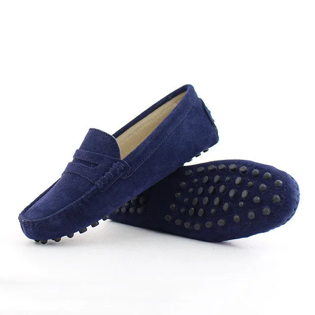 Polka Dot Loafers 2017 Shoes Women 100% Genuine Leather Women Flat Shoes Casual Loafers Slip On Women's Flats Shoes Moccasins Lady Driving Shoes
