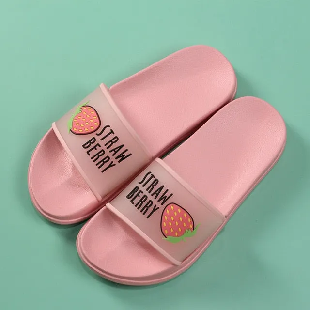 Fleece Lined Flip Flops 2020 Summer Slippers Shoes Women cute Fruit Jelly Color Transparent open Toe Flip Flops Clear Outdoor Beach Slides Sandals