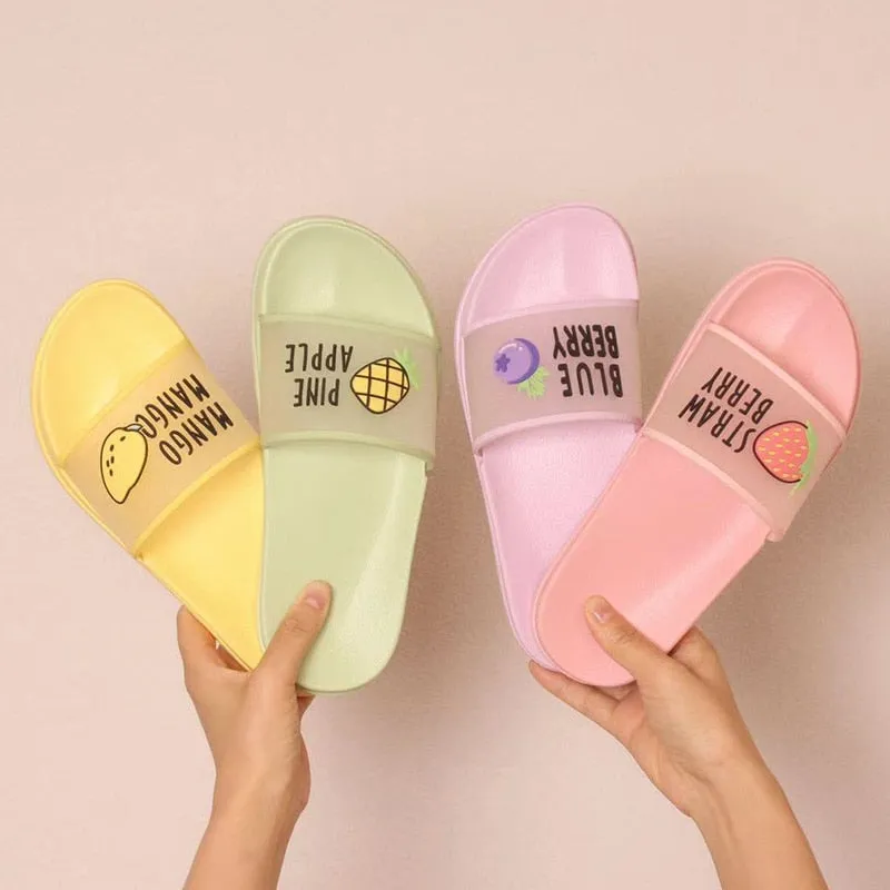 2020 Summer Slippers Shoes Women cute Fruit Jelly Color Transparent open Toe Flip Flops Clear Outdoor Beach Slides Sandals Flip Flops Va Beach