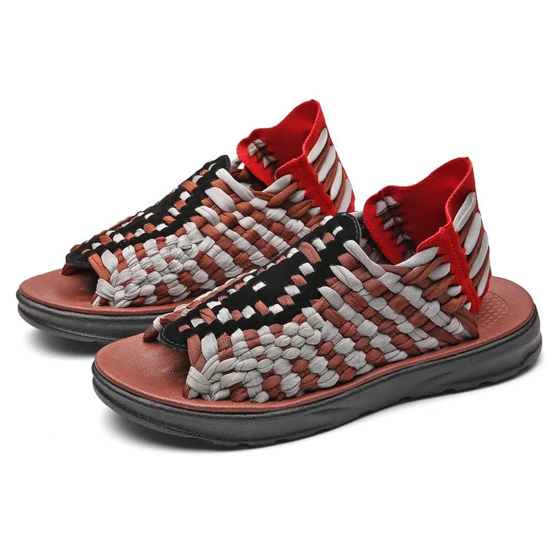 Best Sneaker Sandals 2021 New Summer Men Sandals Fashion Handmade Weaving Design Breathable Casual Beach Shoes Unique Brand Sandals For Men