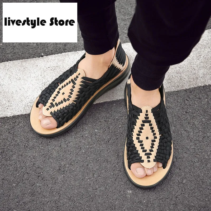 Bernie Mev Sandals 2021 New Summer Men Sandals Fashion Handmade Weaving Design Breathable Casual Beach Shoes Unique Brand Sandals For Men