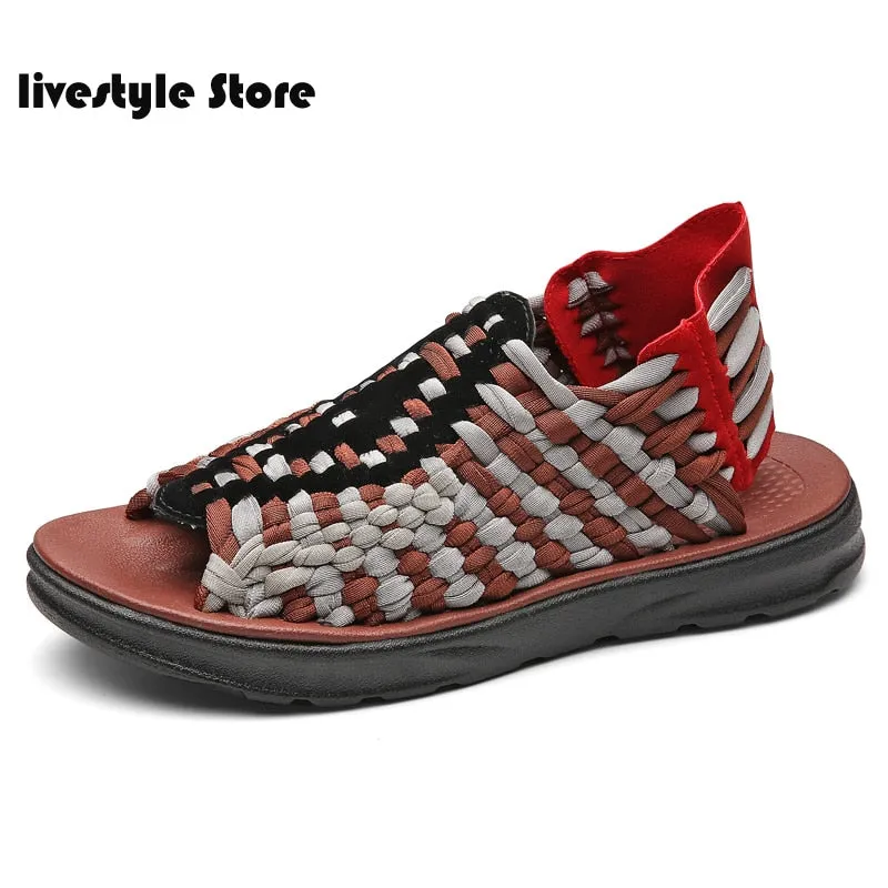 Sandals Cliffs By White Mountain 2021 New Summer Men Sandals Fashion Handmade Weaving Design Breathable Casual Beach Shoes Unique Brand Sandals For Men