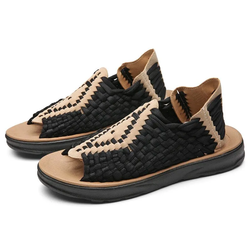 2021 New Summer Men Sandals Fashion Handmade Weaving Design Breathable Casual Beach Shoes Unique Brand Sandals For Men Kenneth Cole Sandals