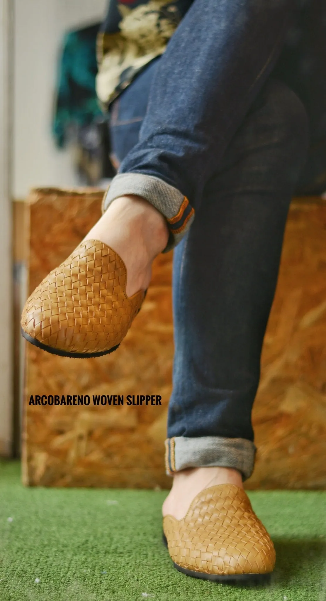 701-3 Woven Slipper Cream Slippers Plaid