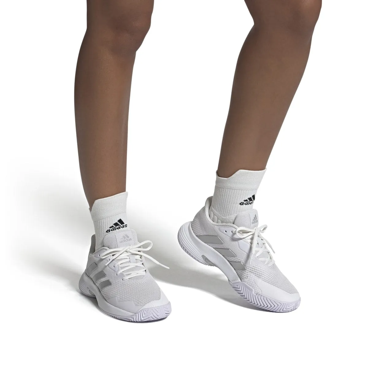 Adidas Barricade Tennis Shoes adidas CourtJam Control Women's Tennis Shoe (White/Silver)