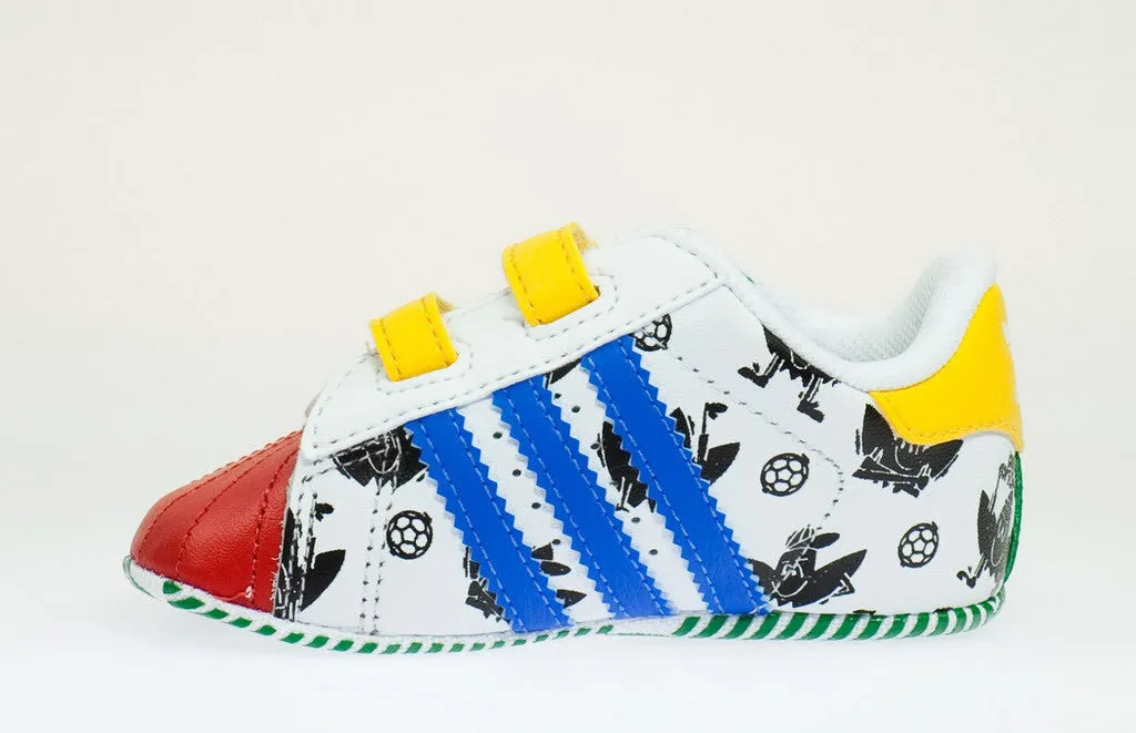 Adidas Originals Superstar 2 Smile CF Crib V24979 Walking Shoes Adidas