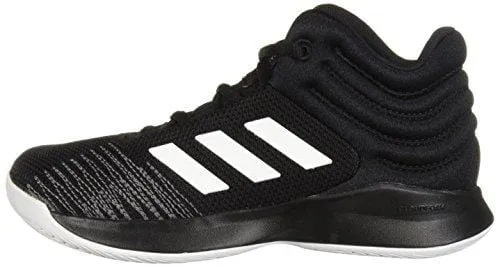 adidas Unisex Pro Spark 2018 Basketball Shoe, Black/White/Grey, 4 M US Big Kid Adidas Vintage Running Shoes