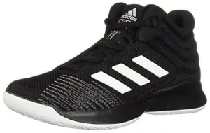adidas Unisex Pro Spark 2018 Basketball Shoe, Black/White/Grey, 4 M US Big Kid Climbing Shoes Adidas