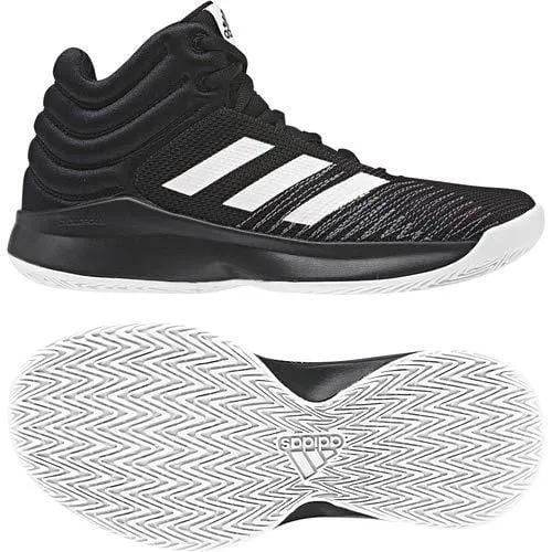 adidas Unisex Pro Spark 2018 Basketball Shoe, Black/White/Grey, 4 M US Big Kid Adidas Adiease Shoes