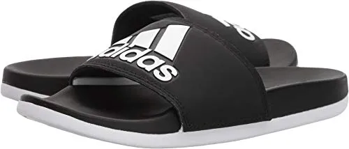 Adidas Gum Sole Shoes adidas Women's Adilette Comfort Slide Sandal, Black/White/Black, 10 M US