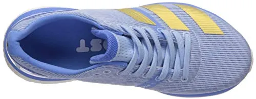Adidas Adizero Evo Sl Shoes adidas Women's Adizero Boston 8 Running Shoe, Glow Blue/Gold Metallic/Real Blue, 6 M US