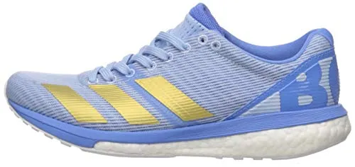 adidas Women's Adizero Boston 8 Running Shoe, Glow Blue/Gold Metallic/Real Blue, 6 M US Top Ten Adidas Shoes