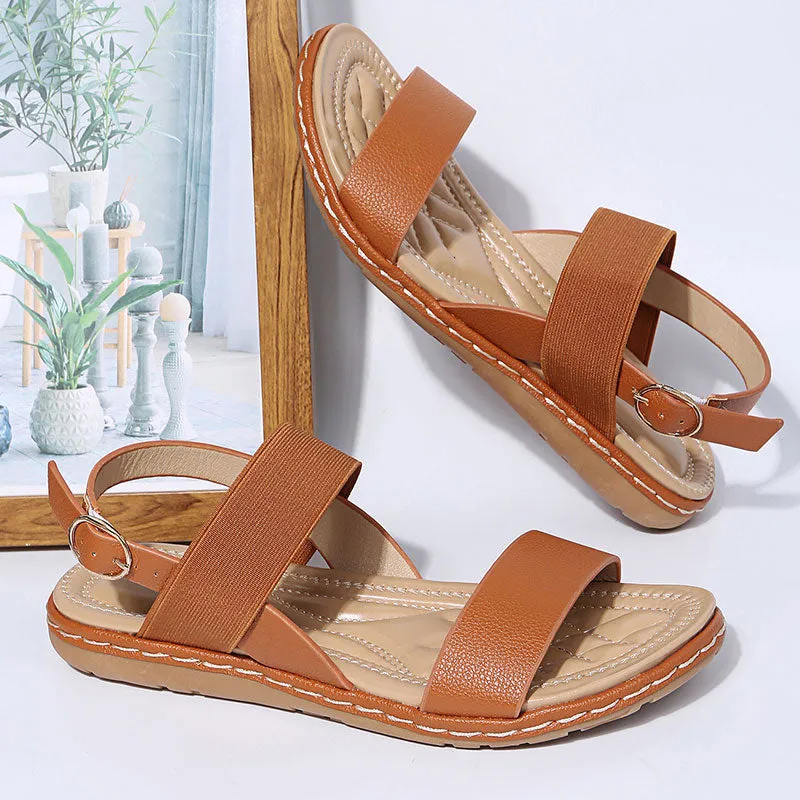 Women Summer Flat Shoes Soft Sandals Flat Pedal Shoe