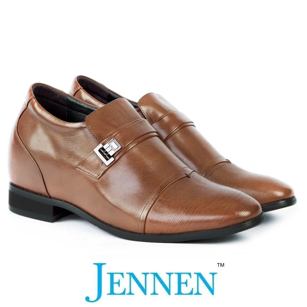 Mr. Janacek Brown | 10cm Taller - Cuban Heel Men's Elevator Shoes Cheapest Place To Buy Work Boots