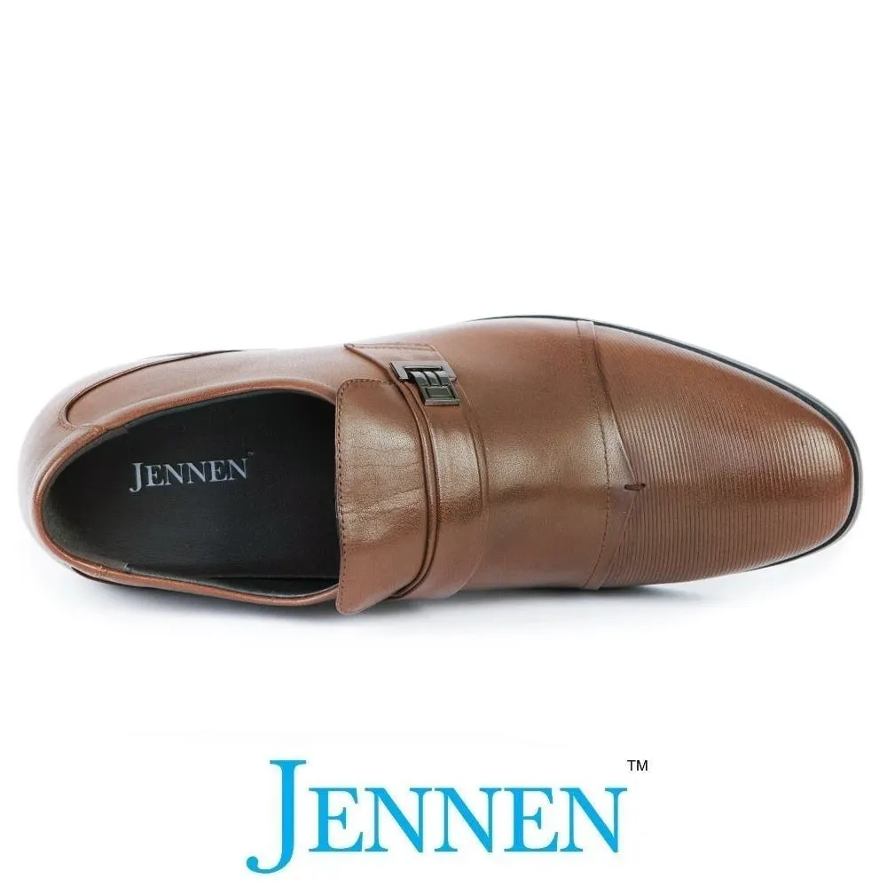 Mr. Janacek Brown | 10cm Taller - Cuban Heel Men's Elevator Shoes Cheap Vs Expensive Work Boots