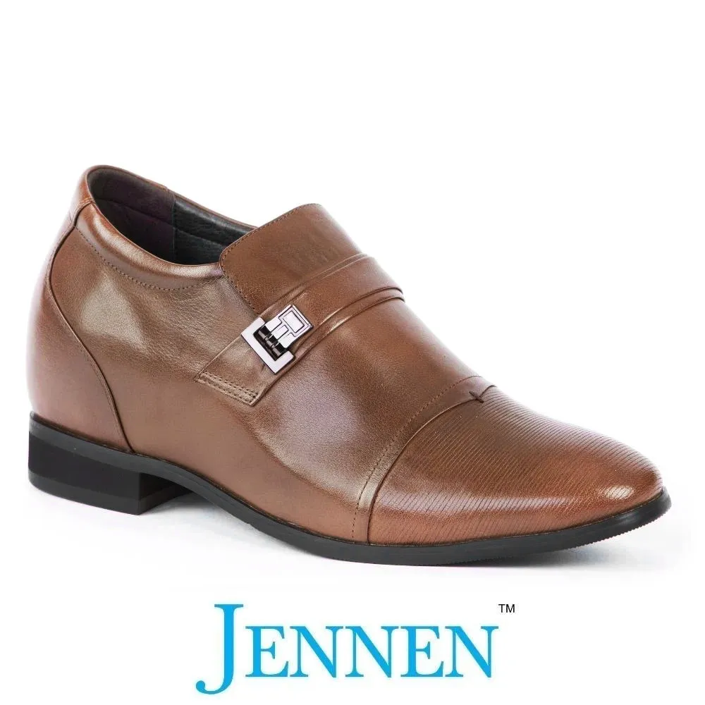 Mr. Janacek Brown | 10cm Taller - Cuban Heel Men's Elevator Shoes Top Rated Work Boots For Comfort