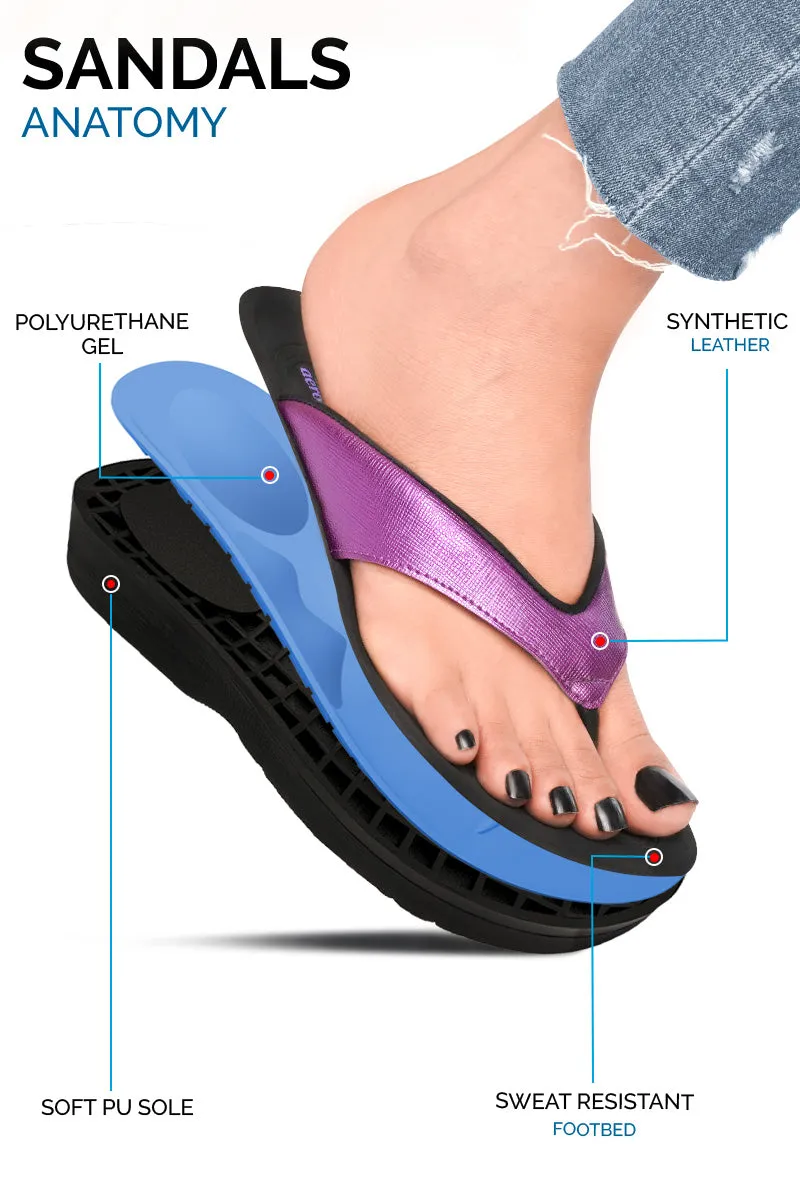 Aerothotic - Matt Gloss Women's Comfortable Flip-Flops Sandal Safety Toe Flip Flops