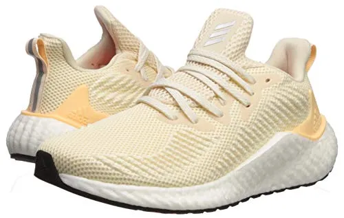 adidas Women's Alphaboost Running Shoe, Ecru Tint/Silver Metallic/Glow Orange, 9.5 M US Adidas Evo Sl Running Shoes