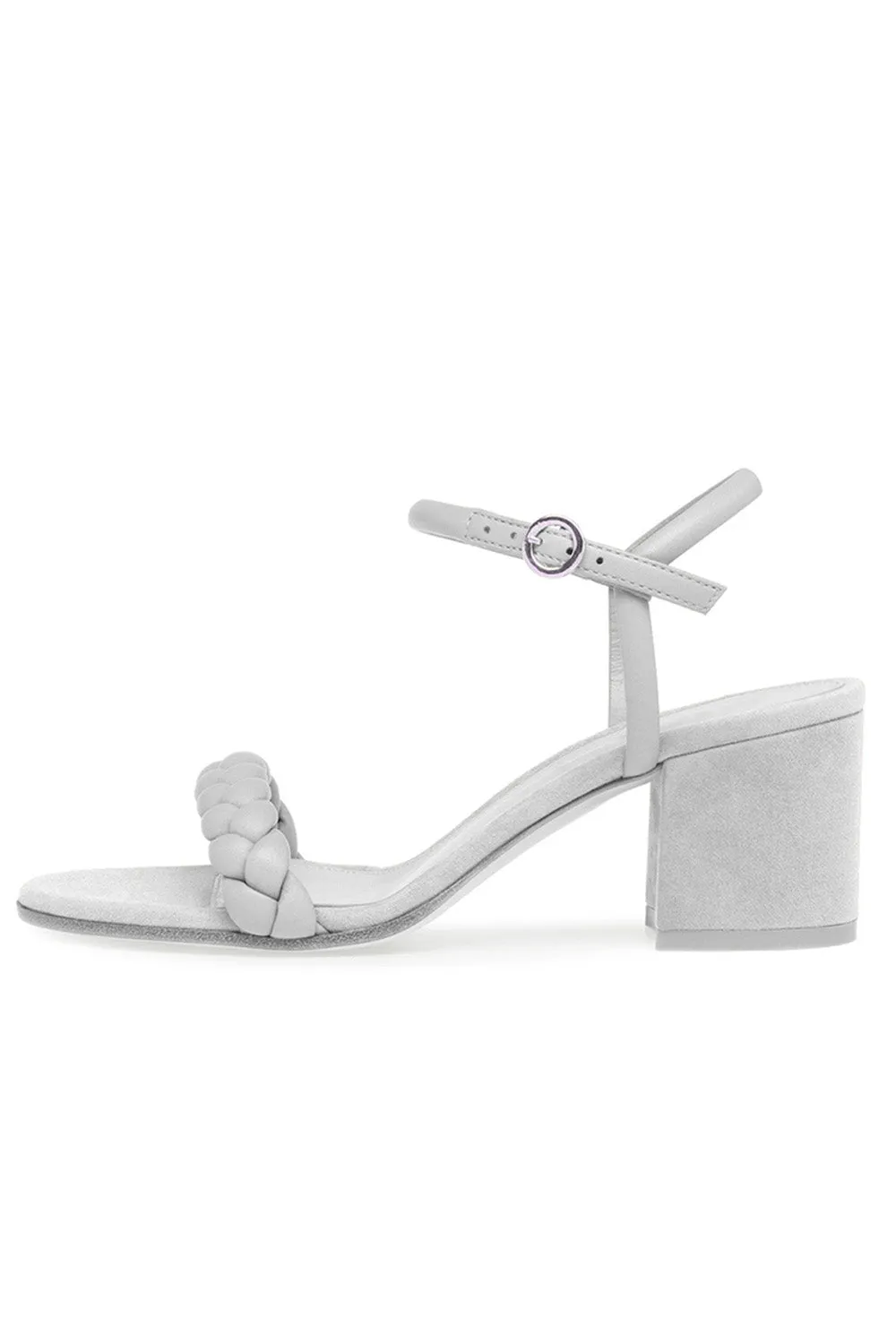 Sandals With Low Heel Party Peep Toe Chunky Heel Evening Shoes With Buckle Braided Strap