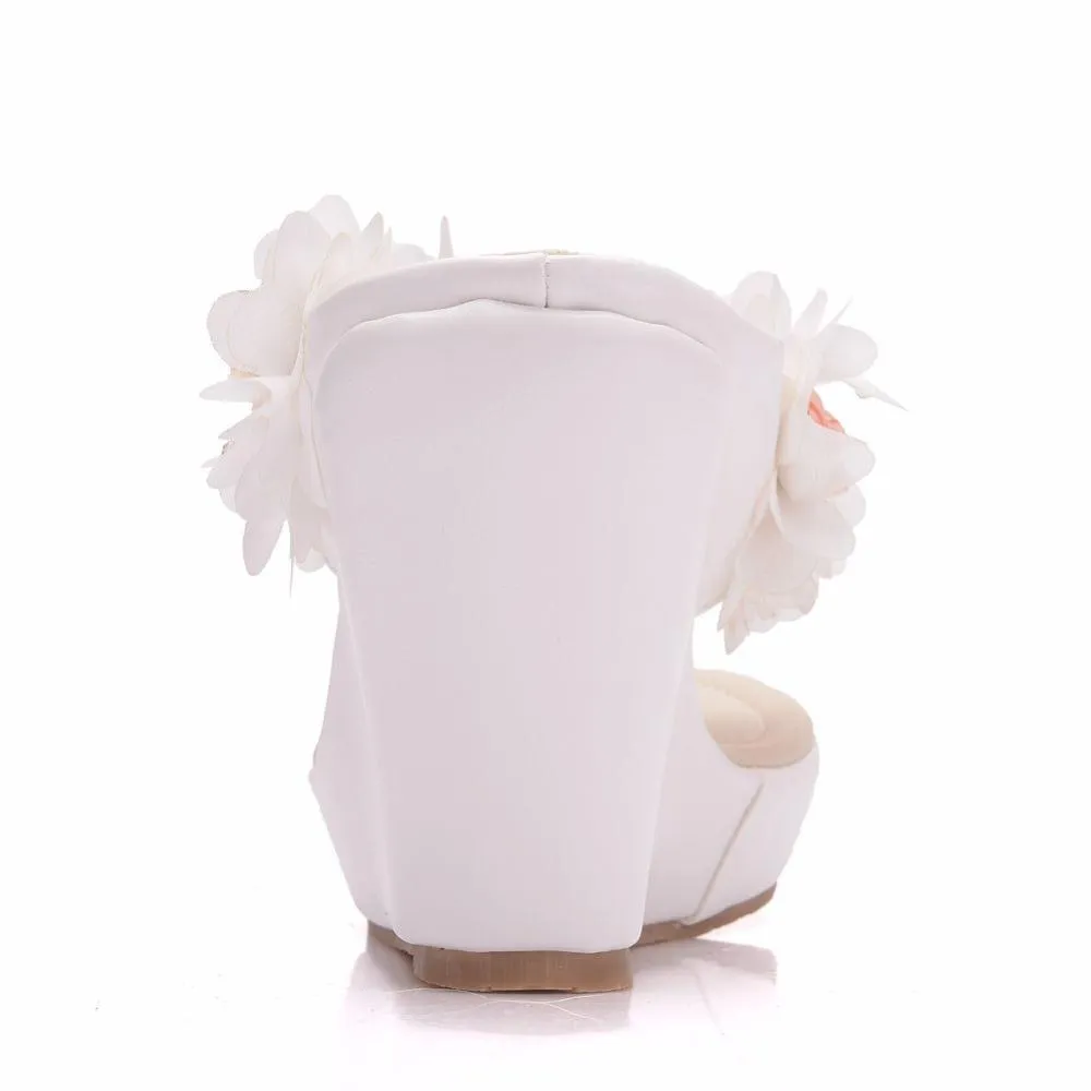 Flip Flops With Support For Walking Crystal Queen Women Slippers Summer White Color Lace Flower Style Beaches Flip Flops Platform Sandals Open-toed Casual Shoes