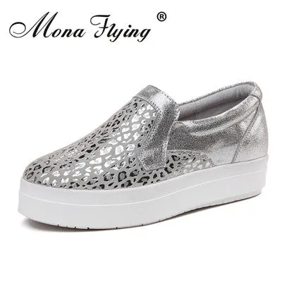 Athletic Loafers Women Flat Platform Loafers Shoes 2017 Brand Women Leather Casual Platform Shoes For Ladies New Fashion Flats Shoes Women 2528