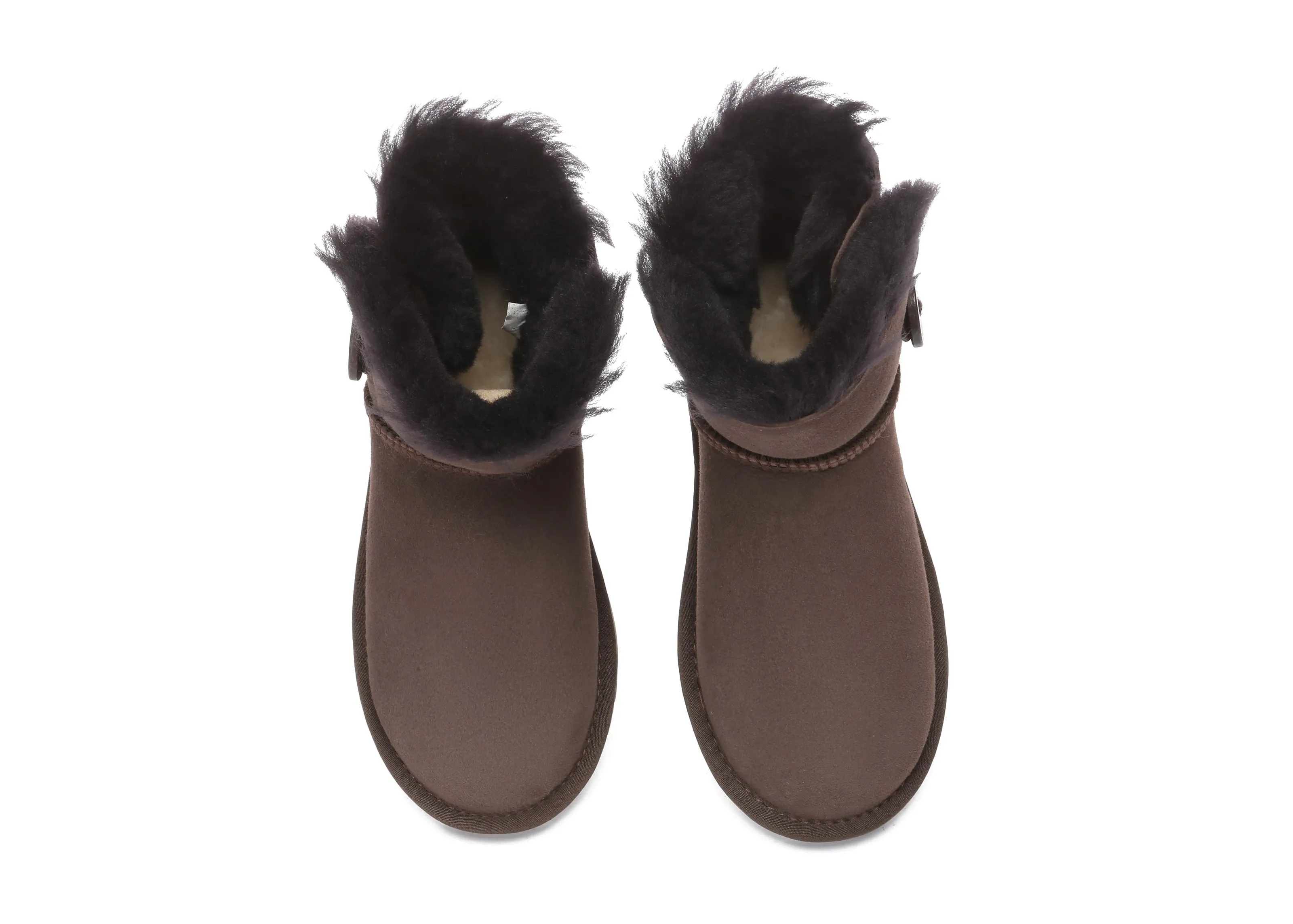 AUSTRALIAN SHEPHERD UGG Boots Double Face Sheepskin Wool Mini Button Micky Mouse Slippers