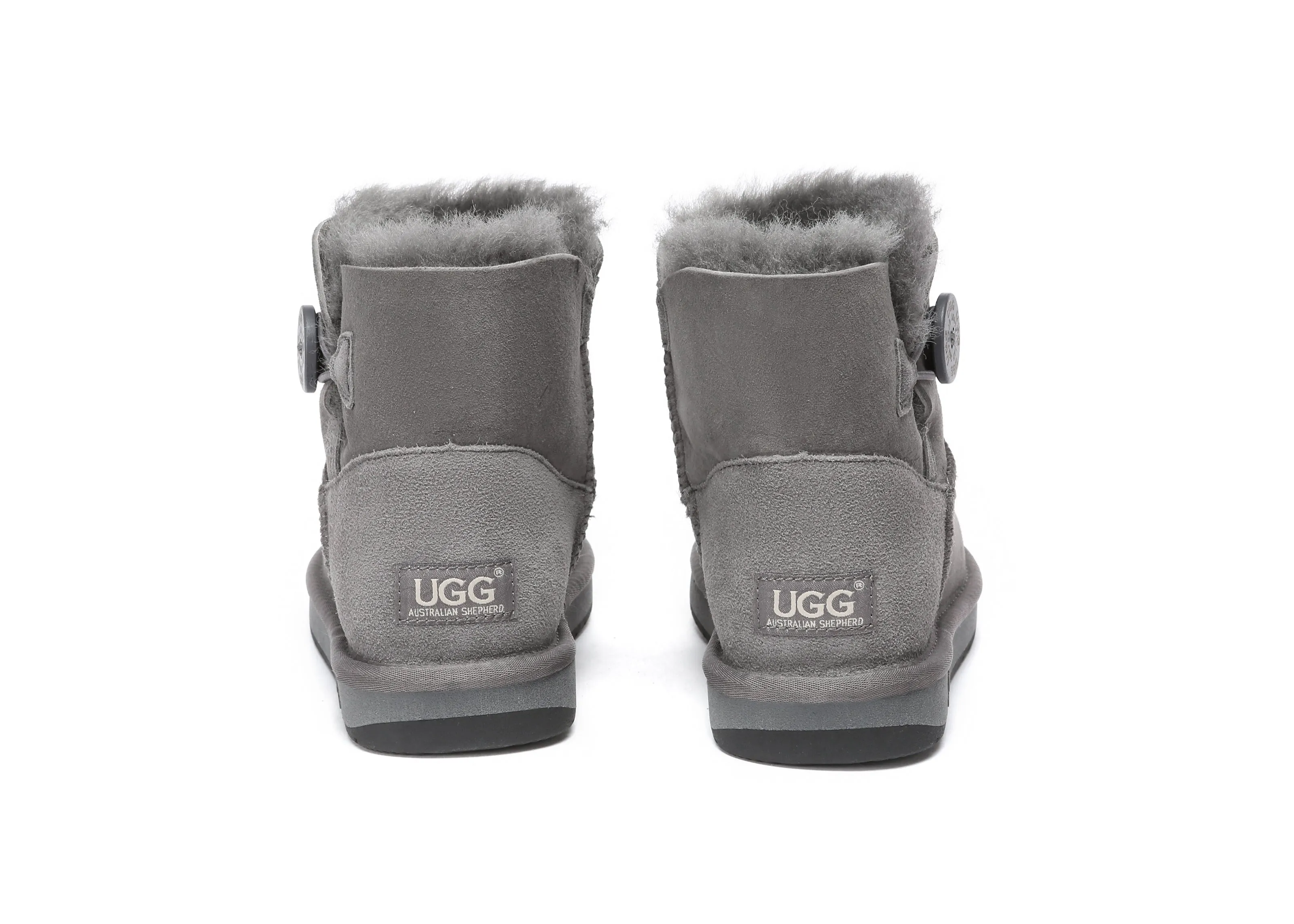 AUSTRALIAN SHEPHERD UGG Boots Double Face Sheepskin Wool Mini Button Guess Slippers