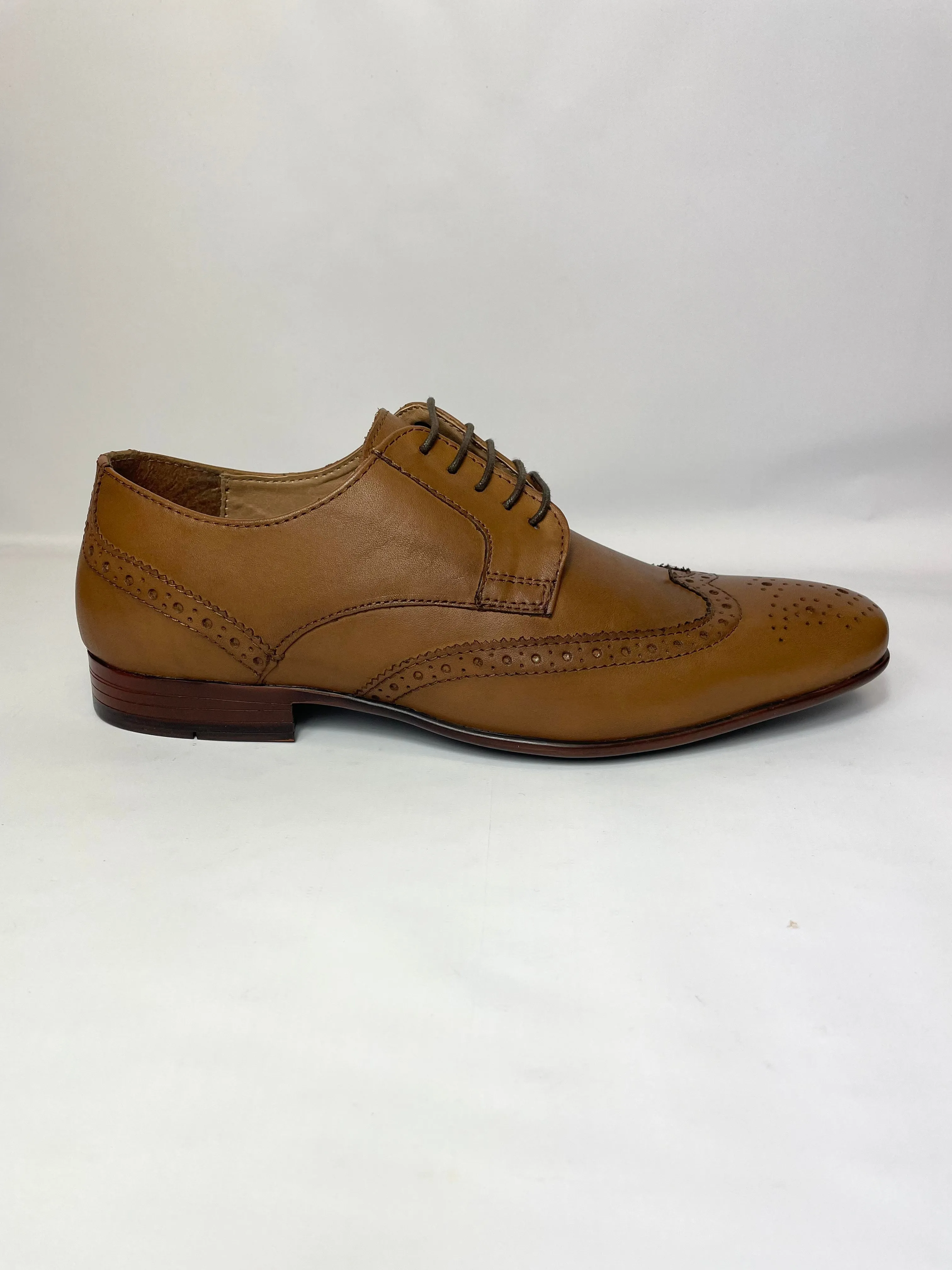 Indoor Work Boots Ashby Mens Leather Handmade Oxford Loake Shoes in Brown Tan