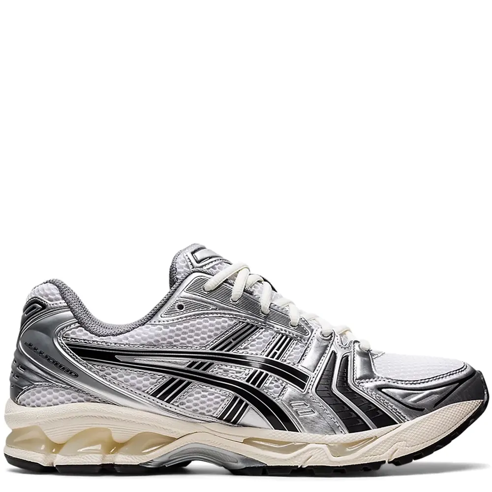 ASICS Gel-Kayano 14 JJJJound Silver Black Saucony Asics Running Shoe