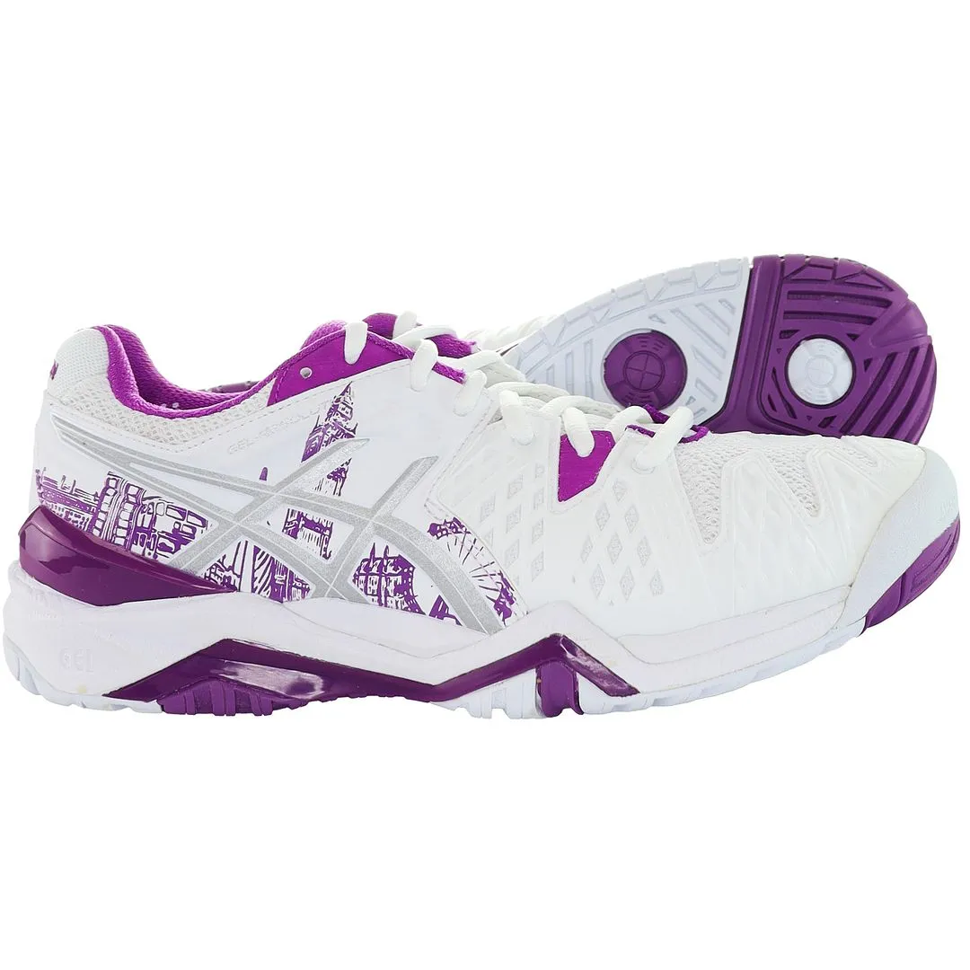 Asics Gel-Resolution 6 Womens White Tennis Trainers New Asics Shoes 2024