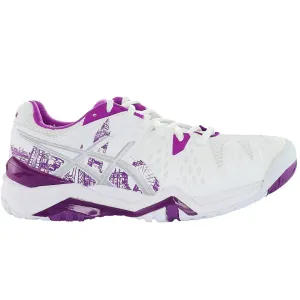 Asics Gel-Resolution 6 Womens White Tennis Trainers Asics Nursing Shoes