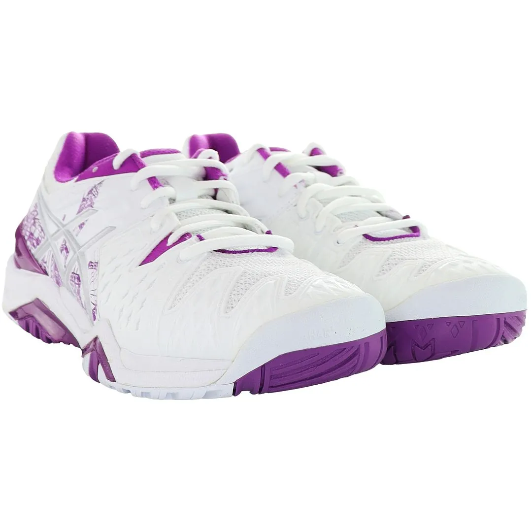 Asics Court Shoes Tennis Asics Gel-Resolution 6 Womens White Tennis Trainers