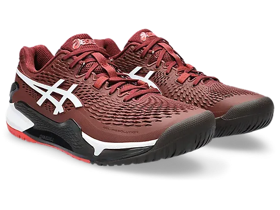 Asics Gel Resolution 9 (Antique Red/White) Asics Retro Wrestling Shoes