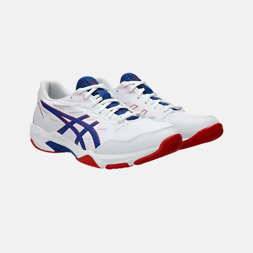 Asics Running Shoes 8.5 Asics Gel Rocket 11 Men's Badminton Shoes -White/Asics Blue