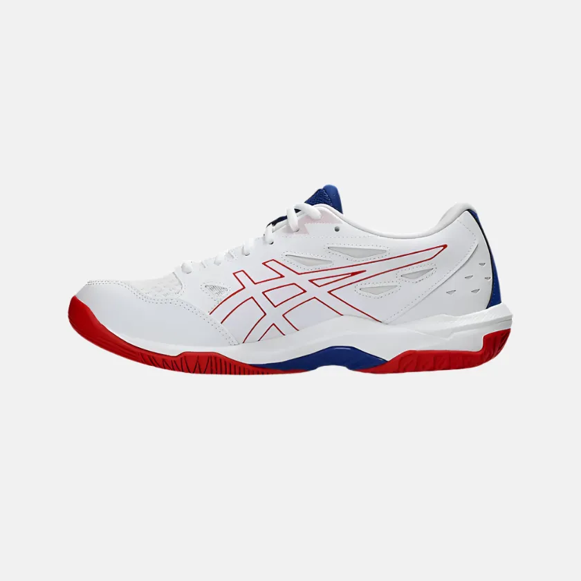 Asics Gel Rocket 11 Men's Badminton Shoes -White/Asics Blue Design Asics Shoes
