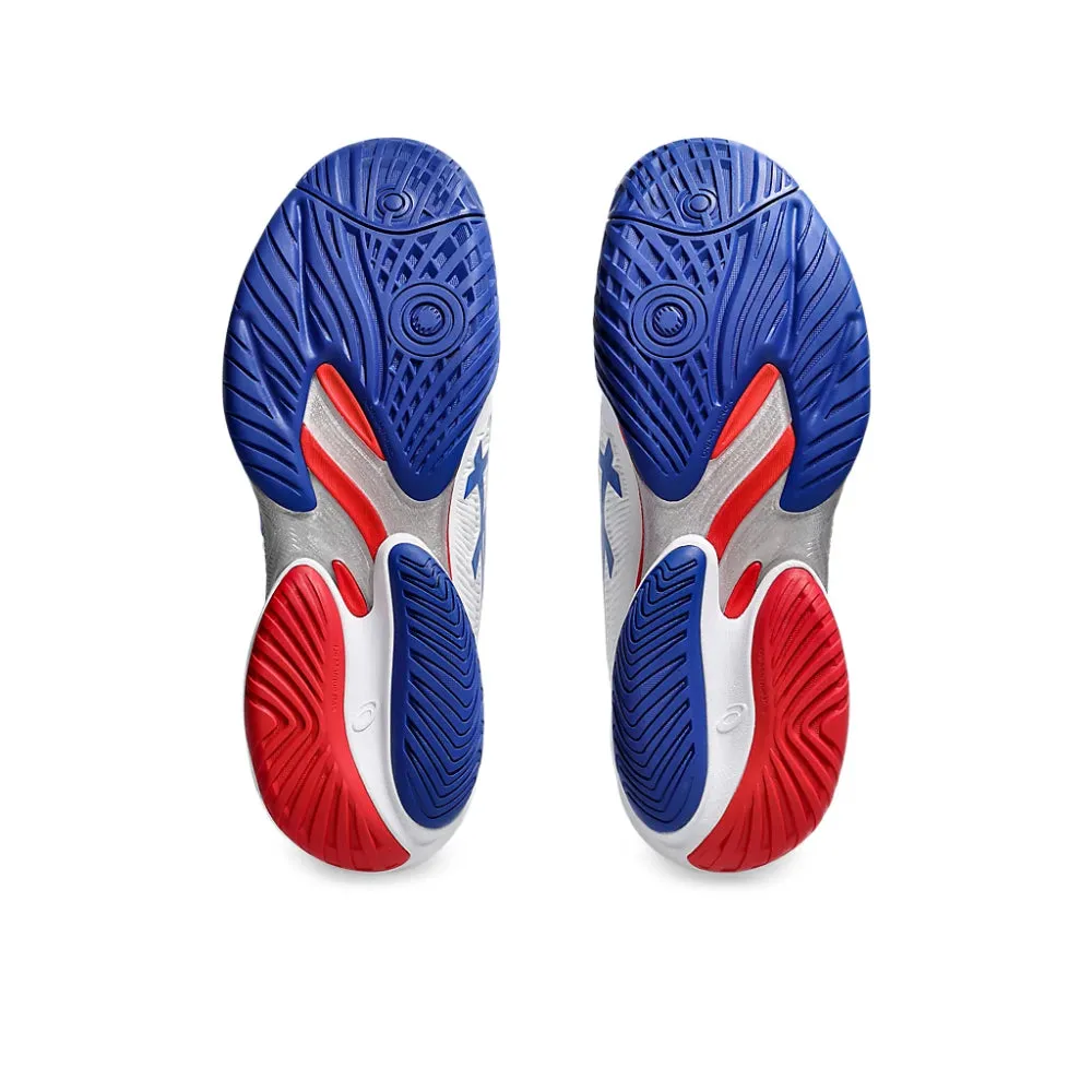 Popular Asics Shoes 2024 ASICS Men's Court FF 3 Novak Tennis Shoe (White/Asics Blue)