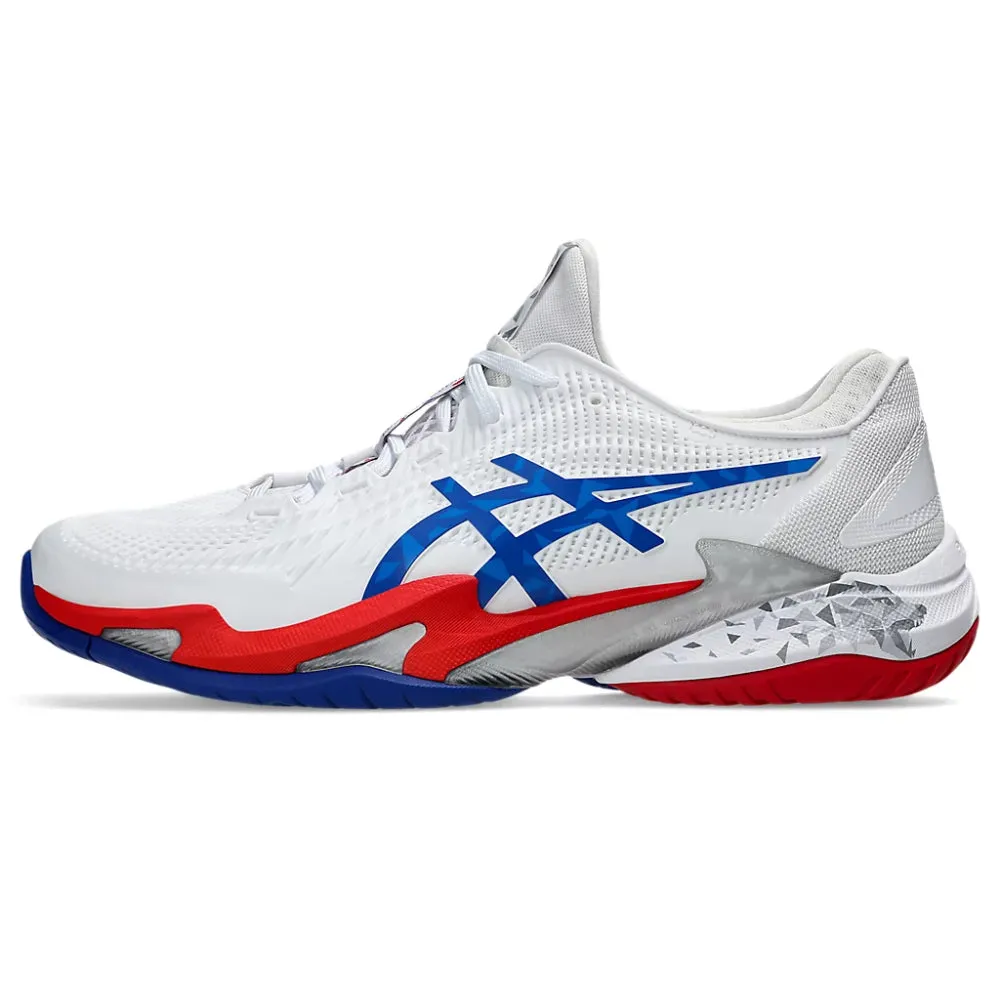 ASICS Men's Court FF 3 Novak Tennis Shoe (White/Asics Blue) Running Shoes Asics Sale