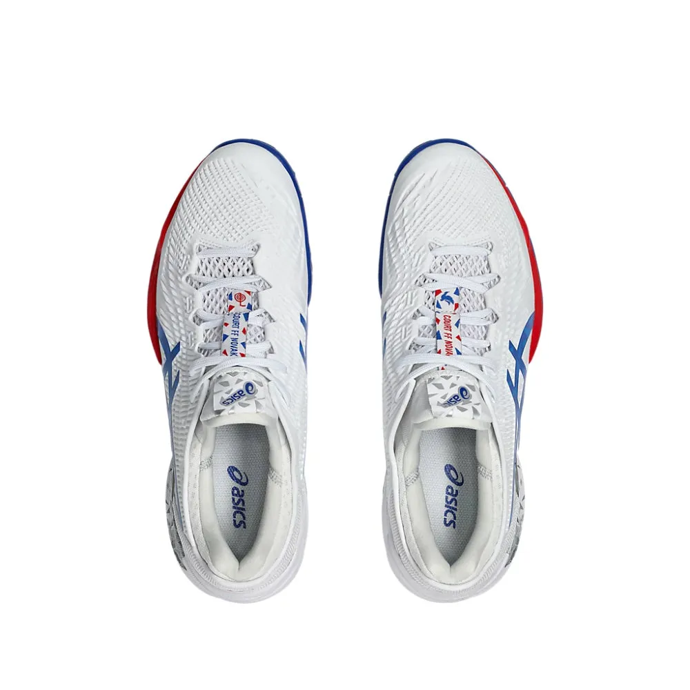 Asics Tr Shoes ASICS Men's Court FF 3 Novak Tennis Shoe (White/Asics Blue)