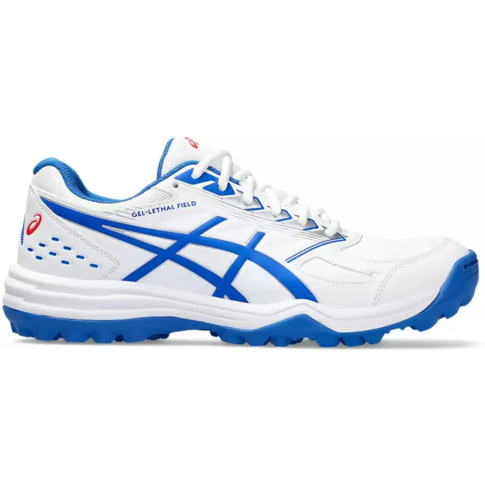 Asics Gel Dedicate 8 Pickleball Shoes ASICS Men's Gel-Lethal Field Cricket Shoe (White/Tuna Blue)