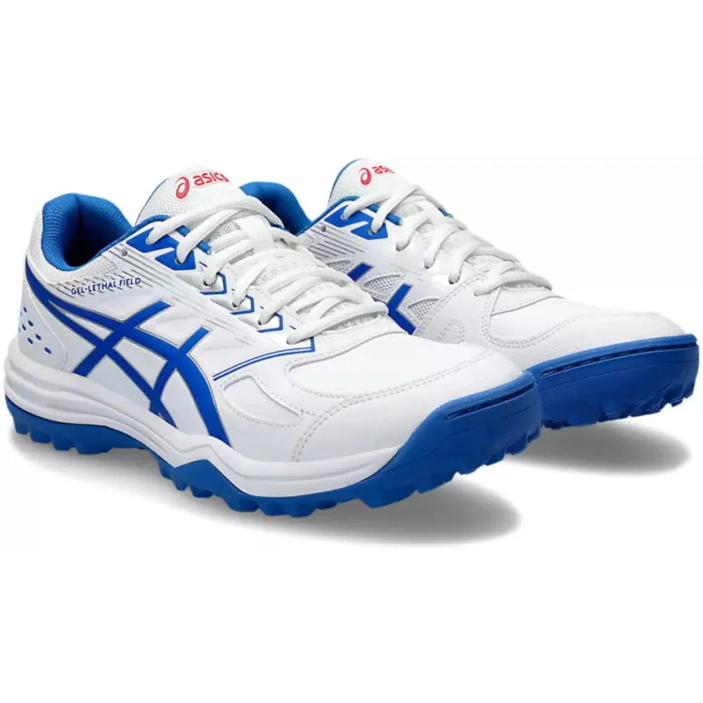 ASICS Men's Gel-Lethal Field Cricket Shoe (White/Tuna Blue) Asics Gel-contend Running Shoes