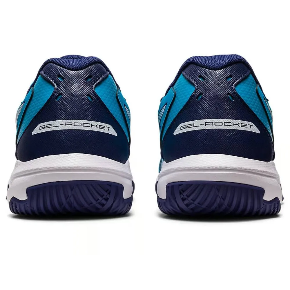 Asics Gel Solution Speed Tennis Shoe ASICS Men's Gel-Rocket 10 Badminton Shoe (Island Blue/White)