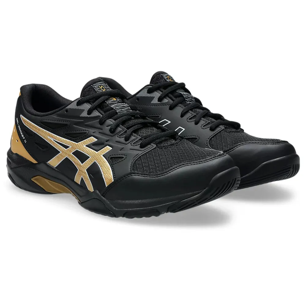 ASICS Men's Gel-Rocket 11 Badminton Shoe (Black/Piedmont Grey) Baby Asics Shoes