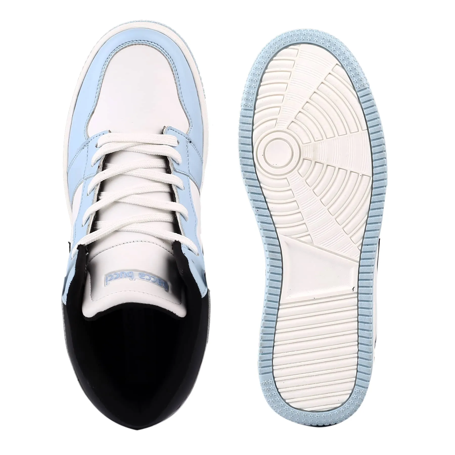 Valentine Sneakers 2025 Bacca Bucci Femme High-Top Harmony SneakersElegant Pastel Blue and Pink Women's Lace-Ups