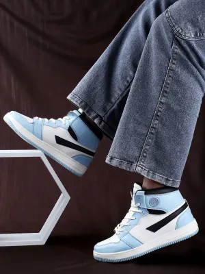 Bacca Bucci Femme High-Top Harmony SneakersElegant Pastel Blue and Pink Women's Lace-Ups Mesh Sneakers